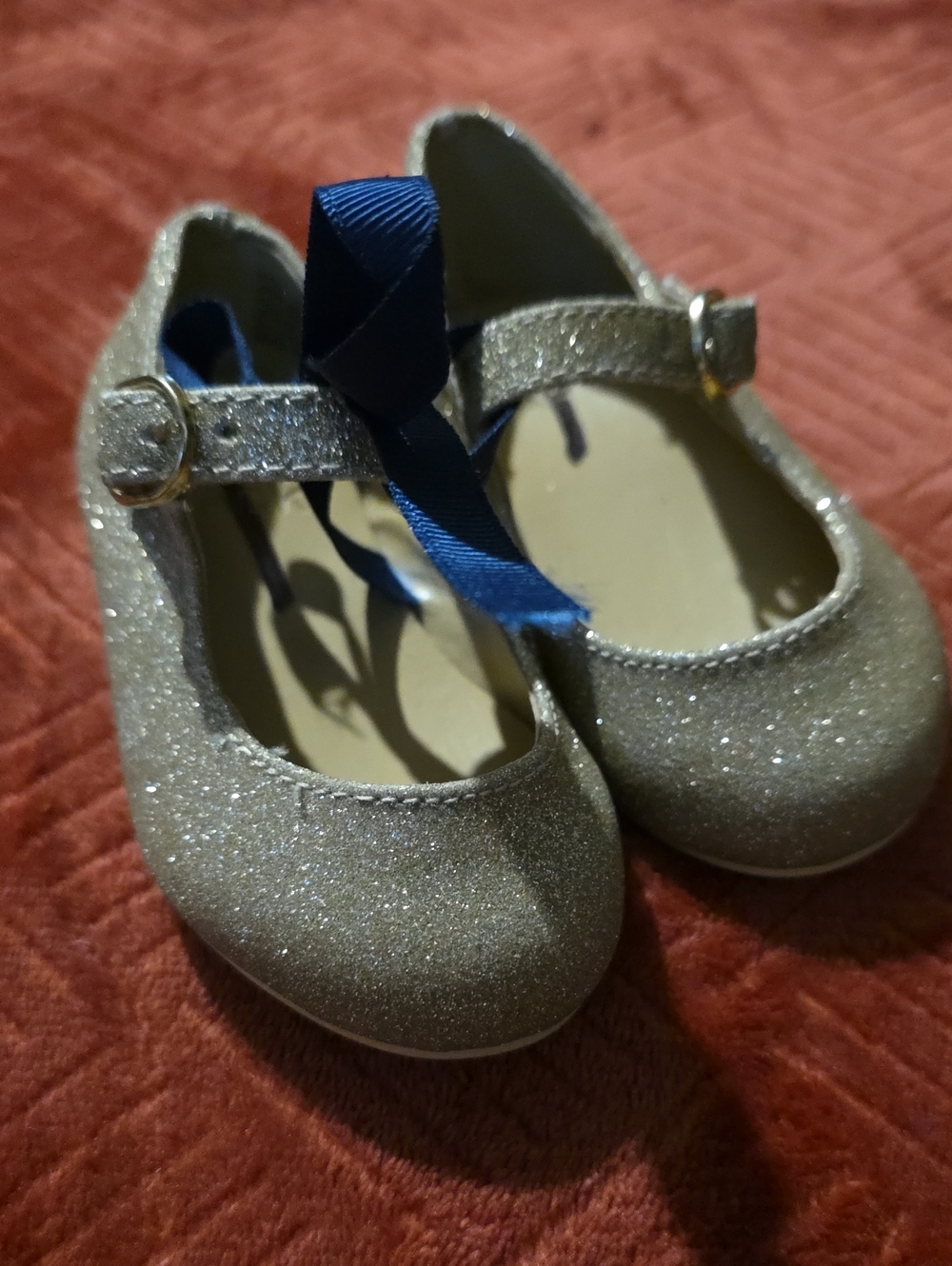 Janie and Jack Glitter Mary Jane Shoes in Gold